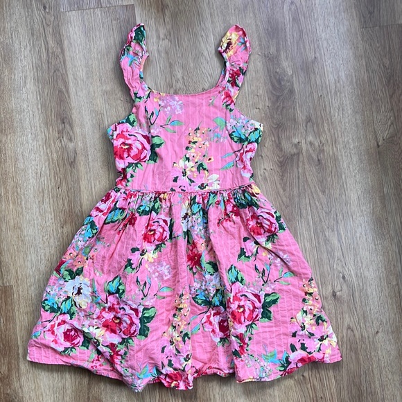 Zunie Floral Flutter Sleeve Dress 7 8 medium - Picture 1 of 6